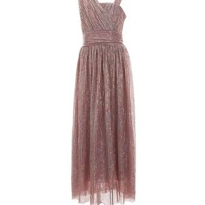 Honey and Rosie Glittering Rose Color One Shoulder Dress